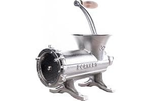 Porkert Profi Fleischwolf manuell Größe 32 aus hochwertigem Gusseisen, mit Messer und Lochscheibe Ø 4,5 mm