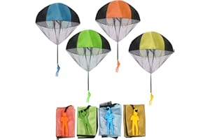 FUNVCE Fallschirm Spielzeug Kinder, Fallschirmspringer Hand werfen Fallschirm Outdoor Flugspielzeug Geschenk für Kinder, Wurf Parachute Spiele für Draußen