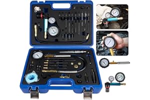 JAOGAUS 46-tlg Kompressionstester Druckverlust Tester Motoren Prüfer kompatibel mit Diesel- und Benzinmotoren