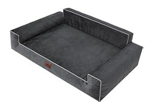 HOBBYGARDEN Legowisko dla psa, poduszka dla psa, legowisko dla zwierząt domowych, sofa dla psa, kanapa do leżenia, legowisko dla psa, miękkie, czarne, 116 x 78 cm