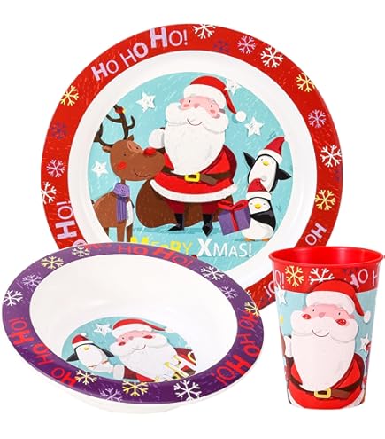 Santa And The Nutcracker Kids Christmas Dinner Plate Festive Xmas Lunch Table Decor Stocking Filler For Toddler