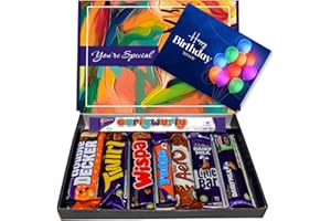 BENERRY Happy Birthday Chocolate Gift Box - 8 Full Sized Bars - Perfect Letterbox Gift Hamper - Mix Of Cadbury chocolate & Nestle Aero For Kids - Him and Her (Happy Birthday - Balloon)