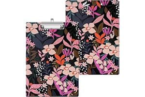 SITHON Portapapeles con Pinza, A4 Porta Papeles Clipboard de Madera para Enfermeras Estudiantes Profesores, A4 Carpetas y Tablero para Escuela Hogar Oficina Mujeres Hombres Niños (Floral Shrubs)