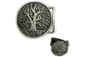 TUYOBG 1 Stück Gürtelschnalle mit Lebensbaum Wurzelzweig Runde – 3D Baum Gürtelschnalles für Herren – Vintage Casual Western Denim Stil – Robuste, Stilvolle Gürtelschnalle für Herren Zubehör