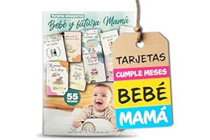 LUADREAMS Cumple Mes Bebe 10x15cm Regalo Bebe Recien Nacido Niño Niña Tarjetas Hitos Bebe Español Tarjetas - Tarjetas Cumple Mes Bebe Español Regalos para Embarazadas Regalos Originales Bebe
