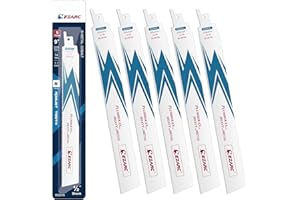 EZARC Reciprocating Saw Blade Bi-Metal Cobalt Sabre Saw Blades for Heavy Metal Cutting 225mm 14TPI R926PM+ (5-Pack)