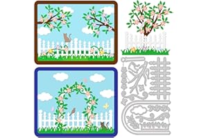 GLOBLELAND Matrices de Découpe de Clôture de Jardin Pour Faire des Décorations de Cartes Fleurs Nuages Matrices Découpées Pochoirs Pour Scrapbooking Gaufrage Papier Matrices Pour Album Photo Décor
