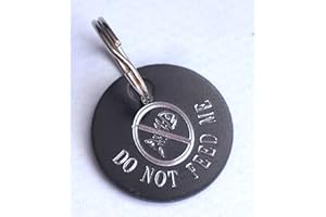 Paradise Pets DO NOT FEED CAT SAFETY ID TAG PERSONALISED ON REVERSE WITH YOUR CHOICE OF TEXT - BLACK WITH FISH BONE MOTIF