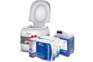 Enders © WC Chimique Portable - Kit de démarrage Comfort Blue 5,0 | Produit additif et Papier Toilette | Toilette Chimique de Camping | Camping Car Accessoires | Pot de Chambre Adulte et Enfant