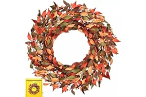 RYDDELIGHOME 24in/60cm Autumn Wreath Front Door Wreath Autumn Home Decor Fall Decor Halloween Wreath Autumn Wreath Decorations Autumnal Wreath Door Reef Artificial Pumpkin Leaves For Christmas All Seasons