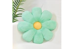 Aryan Floor Cushion Flower Cushion Cute Floor Cushion Preppy Room Decor Cushion for Bedroom Sofa Couch 38cm (Green)