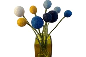 ‎ÉN GRY & SIF Én Gry & Sif 9 Filzblumen - Kleiner Blumengruß - Blumenstrauß - Fair Trade - handgemacht (blau9)