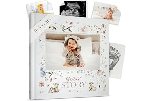 Bibi & Beau Baby Memory Book New Mom Gift - Your Story - Baby Record Book Photo Album - Gift for Newborn Baby Boy Girl, Great For Baby Showers (Forest)
