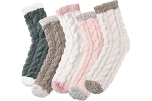 Suphigher Fluffy Socks Womens 4-7, Cosy Bed Socks for Women, Ladies Winter Fluffy Sock, Sleeping Home Sock