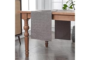 BALCONY & FALCON Table Runner Spill-proof Washable Rustic Farmhouse Runners Table Decorations for Kitchen Dining Centrepiece Sideboard birthday wedding party (Grey, 35 x 180 cm)