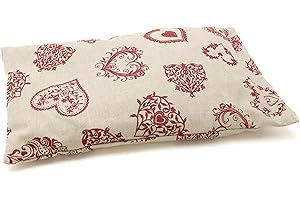 ERBORISTERIA VITA Cuscino scaldacollo con noccioli di ciliegia per Dolore cervicale/Mal di Stomaco/Febbre Alta/Contusioni (650gr. - 32x19x2cm) - Fantasia Cuore Tirolese - Prodotto in Emilia Romagna