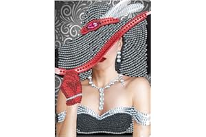 DCIDBEI DIY Blanko, A5, Diamantmalerei schreibheft, Diamond Painting Notizblock, Schulbedarf Geschenke zum Geburtstag, 50 Blatt, 100 Seiten, Damen Frau im schwarzen Abendkleid