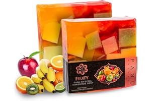 ‎PANU NATURAL Panu Seifen Frutiy - Vegane Duschseife für alle Hauttypen - Naturseife als festes Duschgel und festes Shampoo - Premium Soap Bar - Natürlicher Duschbrocken als festes Duschgel