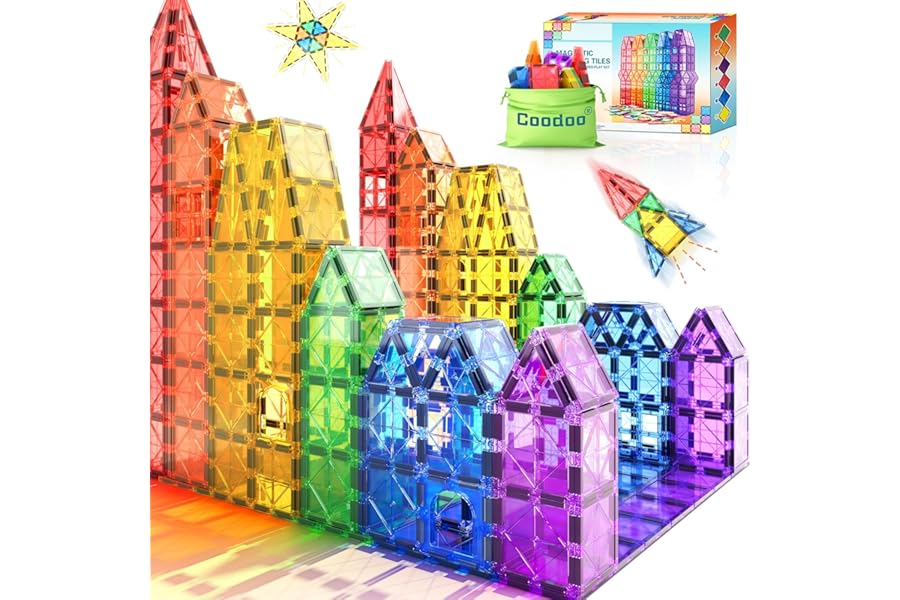 Magnetic Tiles Kids Toys Magnets Toys for Baby Magnetic Blocks Building Toys Montessori Toys for Boys and Girls 3+ Years Old