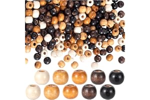 Canollo Holzperlen zum Auffädeln, 100 Stück Holzkugeln mit Loch, Holzperlen 10 mm, Perlen zum Basteln, Natürliche Runde Holzperlen Set, Perlen Holz, Beads, Holzkugel für DIY Armband Herstellung