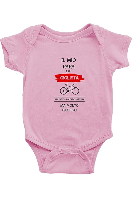 Body Neonato Divertente - Mio Papà è Un Motociclista, 100% Cotone - Foto 8