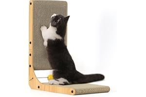 FUKUMARU L Shaped Cat Scratching Board, 48 cm High with Ball Toy, Cardboard Wall & Corner Furniture