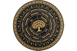 Fukaisu Divination Pendulum Board, 11 Inch Wooden Tree of Life Pendulum Dowsing Board with Letters Divination Tools Witchcraft Supplies for Beginner Professional