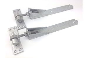 Wyre Direct Galvanised Gate Hinges Heavy Duty - Adjustable Gate Hinges for Wooden Gates with Hook and Band Gate Hinges - Heavy Duty Gate Hinge for Garden Gates - 300mm (12") 1 Pair