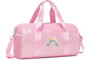KIMWADALH Purpurina Bolsa de Deporte Infantiles Niño Pequeña Bolsa de Viaje Bolsa de Ballet Bolsa de Hombro Escolar Bolsa de Danza Niñas Bolsa de Gimnasia para Niños