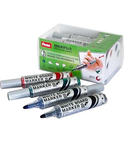 Pentel Maxiflo Dry Wipe Slim Chisel Tip Marker, Black, Pack Of 12 Buy, Best Price In UAE, Dubai - View #4