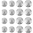 16 PCS Silver Buttons for Blazers Metal Blazer Button Vintage Silver Buttons Round Shaped Metal Button Set for Men Women Blazer Coat Uniform Shirt Suit and Jacket Jeans Clothing(18mm 25mm)