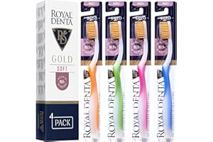 Royal Denta Złota, ręczna szczoteczka do zębów miękka opakowanie 4 szt. (różnokolorowa)