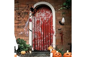 CANCJ 3 Stück Halloween Türvorhang, 1x1,65m Gruseliges Spukhaus Deko Tuch für Party, Horror TBlutiger ürvorhänge für Innen & Außen, Halloween Deko Outdoor & Indoor