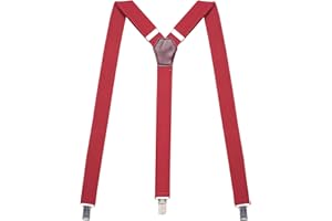 'Action Ward Womens Suspenders Y Back Style 1'' Width - Comfortably Adjustable Elastic Straps and Metal Clips'