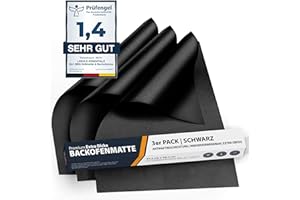 Linda's Essentials Permanent Baking Foil for Oven and Grill, Reusable Baking Paper, Suitable for Electric and Gas Ovens, Non-Stick Coating, for the Oven Base, BPA and PFOA Free (Pack of 3)