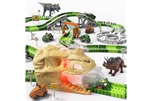 CI VETCH 249 PCS Dinosaurier-Rennstrecke Mit Licht, Sound & Spray - Geburtstag Geschenke für 2-5 Jahre Alte Jungen