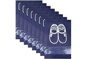 YOSEMY Lot de 12 Travel Sacs à Chaussures de Voyage Housse Chaussures Sacs de Voyage Respirants Sacs Organisateurs, Portable Anti-poussière avec Fenêtre Transparente (Bleu Foncé)