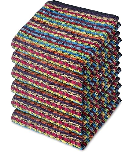 Top Towel Set 3 Strofinacci Da Cucina In Spugna 100% Cotone – 50x50 Cm, Jacquard MAUI, Lavabili, Fatti In Spagna