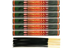 ‎AQASHA 6X Räucherstäbchen Hem verschiedene Düfte | Insgesamt 120 Sticks (Citronella)