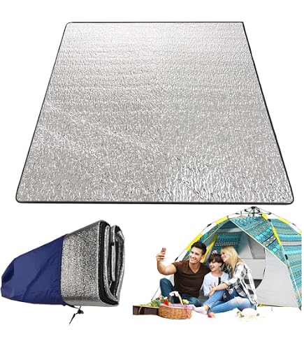 Tappetino Isolante In Alluminio Per Campeggio 200x200 Cm - Impermeabile, Termico, Pieghevole | Per Picnic Ed Escursioni Tappetino Isolante In Alluminio Per Campeggio 200x200 Cm - Impermeabile, Termico, Pieghevole | Per Picnic Ed Escursioni