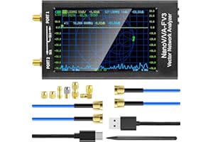 AURSINC Upgradierter NanoVNA-F V3 Vektor-Netzwerkanalysator, 4,3-Zoll 1 MHz–6 GHz HF/VHF/UHF VNA Antennenanalysator, Messung von S-Parametern, SWR, Phase, Verzögerung und Smith-Diagramm