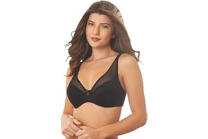 Istintiva Giulia - Biustonosz na fiszbinach z półprzezroczystym tiulowym wykończeniem dla maksymalnego wsparcia i komfortu - Lekko wyściełane miękkie miseczki