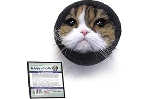 ZONI PETS Happy Hoodie - Banda calmante para perros y gatos, marca americana, alivio de la ansiedad, protección contra ruidos, peluquería, truenos y fuegos artificiales, XS, negro