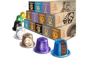 La Natura Lifestyle Pudełko próbne na kawę | 120 kapsułek kawy w 6 różnych rodzajach | 100% nadaje się do recyklingu | kompatybilne z Nespresso®* kapsułki kawy
