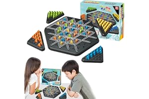 STROYAYO Triggle,Ketten Dreieck Schachspiel,Triggle Spiel Gummibänder,Triggle Board Game lustiges Kettendreieckspiel,Kettendreieck Schachspiel,Geeignet für Kinder,Erwachsene,Familienfeiern