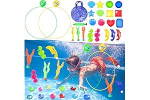 VCUMTER Zabawka do nurkowania dla dzieci, 24 szt. pierścieni do nurkowania dla dzieci w wieku od 4, 5, 6, 7, 8, 9, 10, zabawka do nurkowania, zabawka dla dzieci, pierścienie do nurkowania, zabawka dla dzieci,