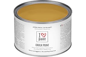 I LOVE PAINT I LOVE CHALK PAINT color Amarillo Óxido 375 ml - Pintura a la tiza para muebles, paredes y objetos sin lijado - Sin disolventes ni formaldehído - Pintura para decoración efecto tiza a base de agua