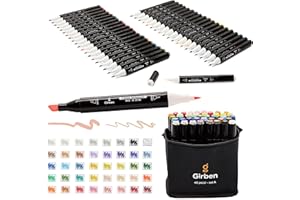 Girben Pantoni Pennarelli Ad Alcool - 40 Pennarelli Professionali da Disegno, Marker Pennarelli Punta Pennello, a Rapida Asciugatura, Pantoni Pennarelli di Alta Qualità