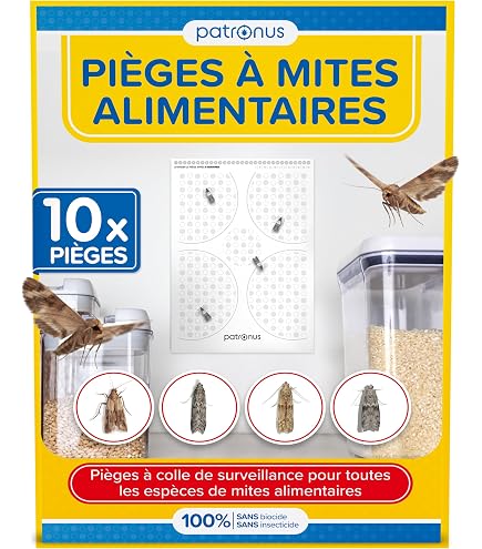 Repulseo Pièges à Mites Alimentaires Aux Phéromones – Fabriqué En UE – Anti-Mites Cuisine & Cellier Sans Insecticide – Efficace Contre Pyrale, Teigne Des Fruits Secs