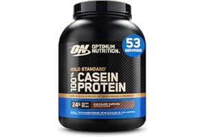 Optimum Nutrition Gold Standard 100% Casein långsamt proteinpulver med zink, magnesium och aminosyror, för bättre muskeltillväxt och återhämtning under natten, choklad-smak, 55 portioner, 1,82 kg
